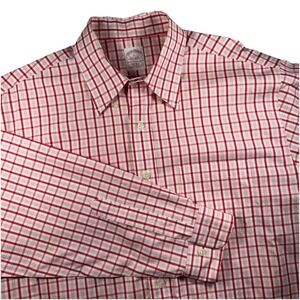Brooks Brothers Mens Regular Fit Non Iron The Original‎ Polo Plaid Shirt Large
